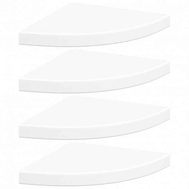 vidaXL Plovoucí rohové police 4 ks bílé 35 x 35 x 3,8 cm MDF