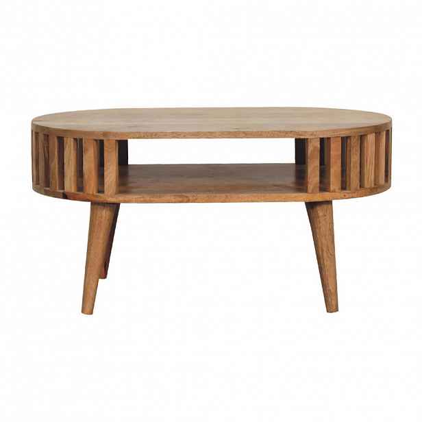 Artisan Furniture NOČNÍ SKŘÍŇKA Mini zakřivená kalifornský ořech, montáž na zeď, 1 zásuvka a otevřený prostor, tmavě hnědá