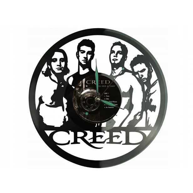 Creed Dárek Originální dekorace do domu Hodiny z vinylové desky