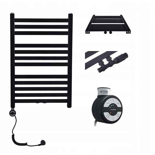 Elektrický koupelnový radiátor Vinolli Vario 750 x 530 mm 400 W černý