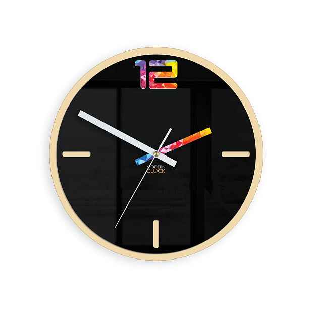 ModernClock Nástěnné hodiny Etno černé