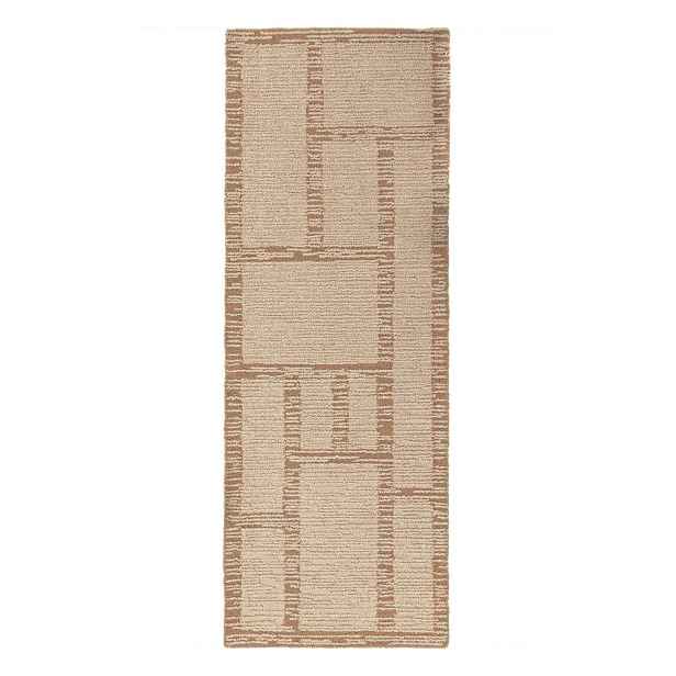 Ručně tkaný vlněný běhoun v přírodní barvě 80x230 cm Harris Modula Wool – Flair Rugs