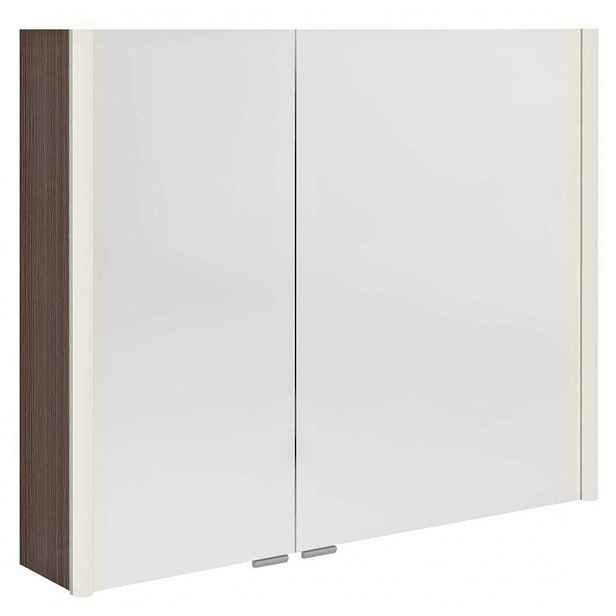 Sapho Alix - Zrcadlová skříňka s LED osvětlením 86x70x18 cm, 2x dvířka, borovice rustik AX186-0016