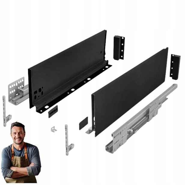 Šuplík Hafele Matrix Slim 550 mm H-135 35 kg 514.13.306 Černá