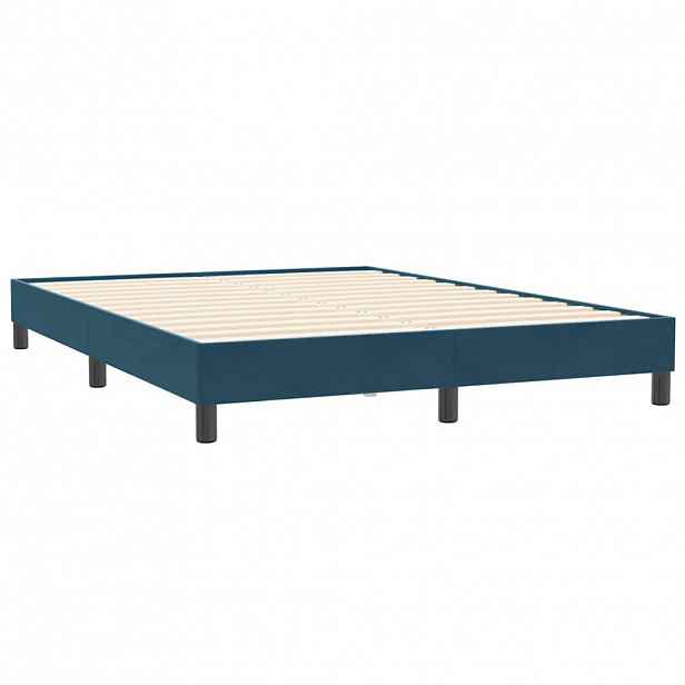 vidaXL Rám postele bez matrace tmavě modrý 140x210 cm samet