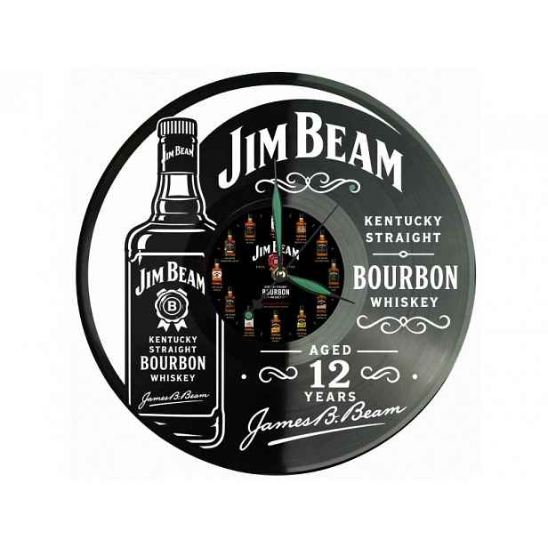 Jim Beam Dárek Originální dekorace do domu Hodiny z vinylové desky