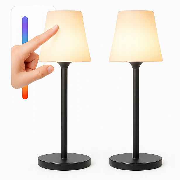 Stolní Led Rgb lampa bezdrátová 2ks akumulátor Usb-c dotyková