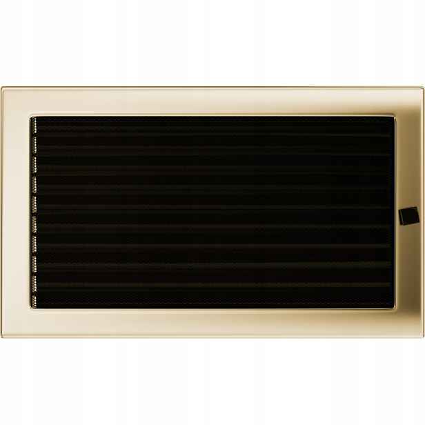 Ventilační mřížka do krbu 22x37 pozlacená s žaluzií