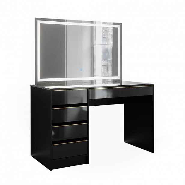 Vicco TOALETNÍ STOLEK Sherry Černá/zlatá 120 cm se zrcadlem LED