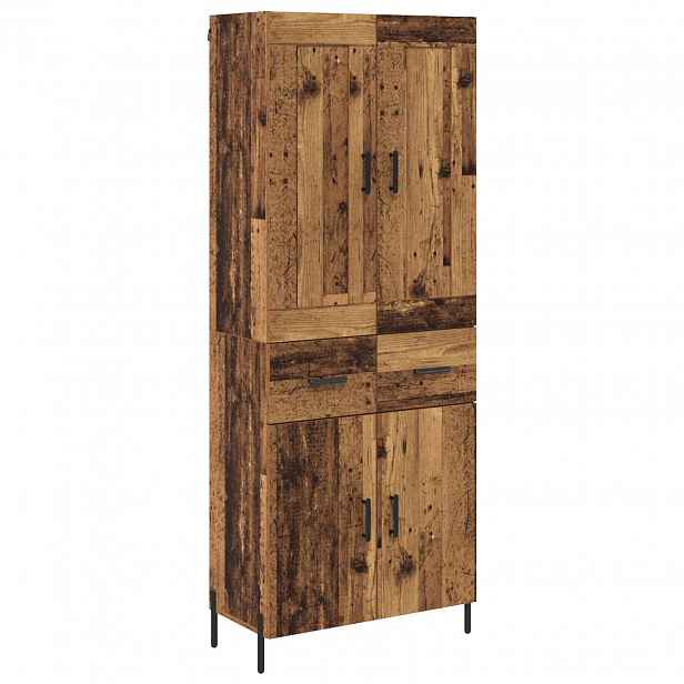 vidaXL Vysoký bufet 2 ks Staré dřevo 69,5 x 34 x 180 cm