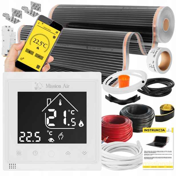 Set Fólie Vyhřívací Podložka Infračervená 28 m² 160 W