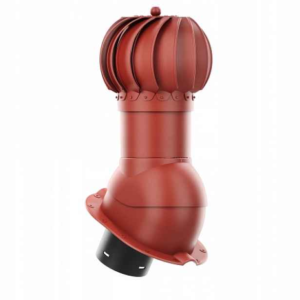 Rotační krb Rotoline pro plechovou střešní krytinu M, průměr 150 mm, kulatý, červený