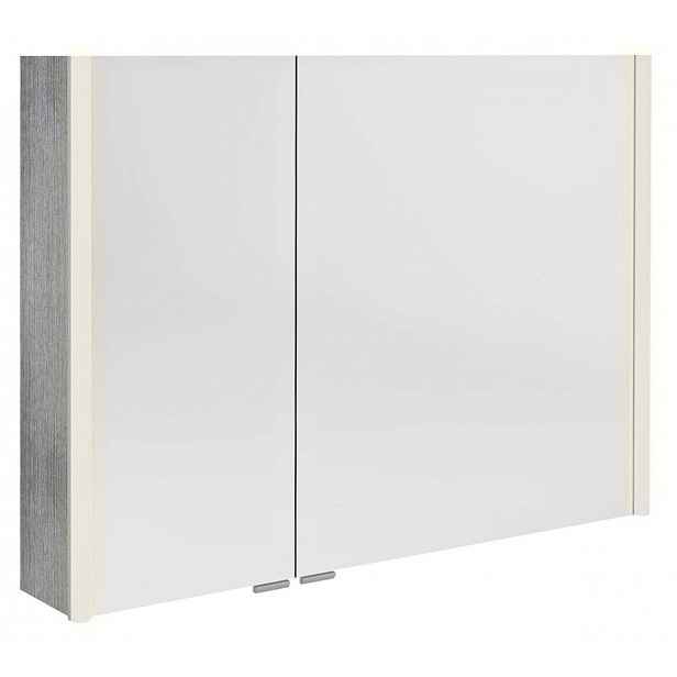 Sapho Alix - Zrcadlová skříňka s LED osvětlením 96x70x18 cm, 2x dvířka, dub stříbrný AX196-0011