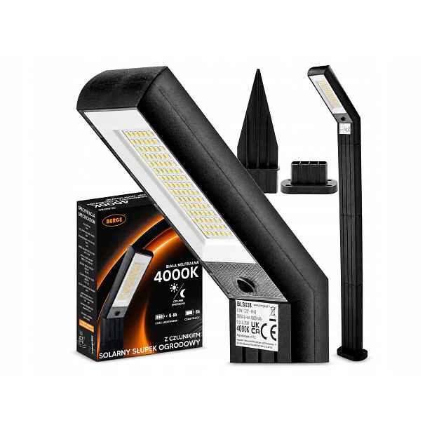 Solární zahradní Led lampa sloupek 2v1 IP44 4000 [k] senzor soumraku