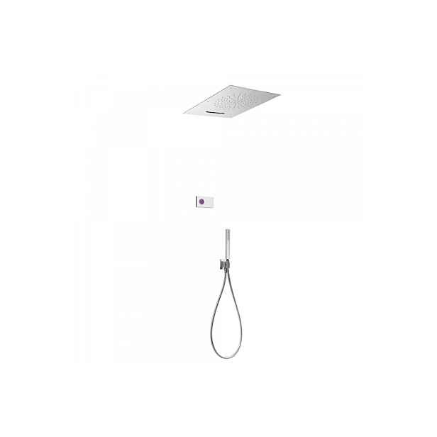 Tres SHOWER TECHNOLOGY 09286304 Termostatický podomítkový elektronický sprchový set - lesklý chrom
