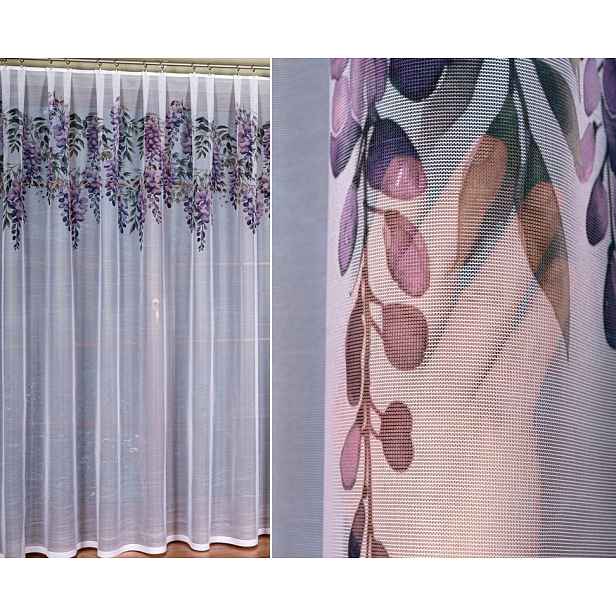 Wisteria hotová záclona, tištěná, vel 200 x 220 cm (s lemováním)