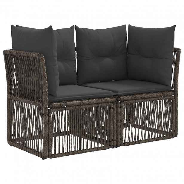 vidaXL Zahradní sofa 2-Počet míst Šedá polyratan