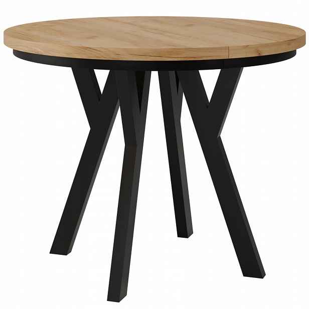 Rozkládací stůl kulatý s maskovací deskou 100/200 kuchyně obývací pokoj 2 vložky po 50 cm