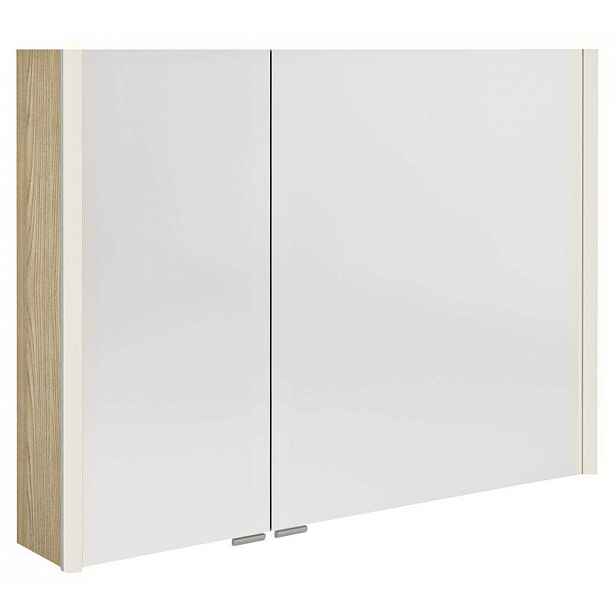 Sapho Alix - Zrcadlová skříňka s LED osvětlením 96x70x18 cm, 2x dvířka, jilm bardini AX196-0013