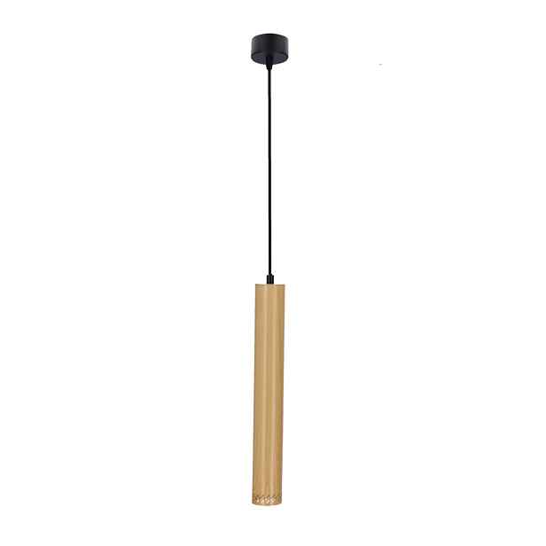 Závěsná lampa nad stůl a kuchyňský ostrůvek Tubo 31-78599, dřevěný tubus ve stylu japandi