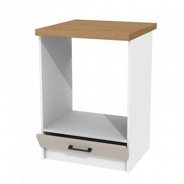 Spodní kuchyňská skříňka 60 cm pod troubu Kašmír s deskou Dub Kamenný