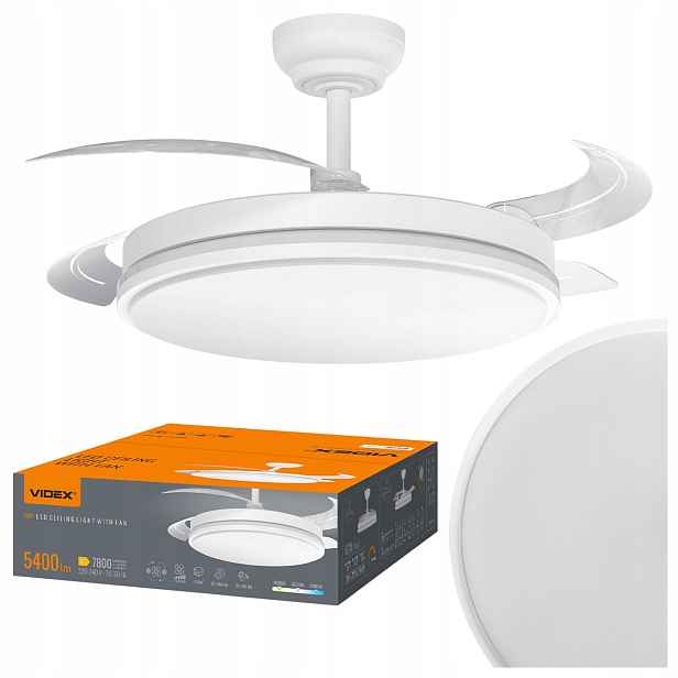 Stropní Svítidlo S Ventilátorem Videx CLF01 60W 3000K-4200K-6000K 230V Bílá
