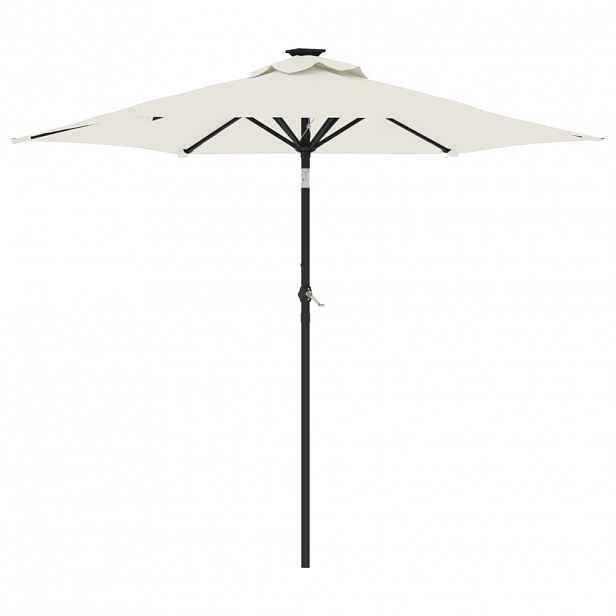 vidaXL Zahradní slunečník s ocelovou tyčí bílý 225 x 225 x 212 cm