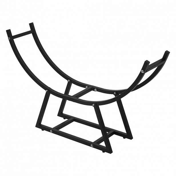 ML-DESIGN POLIČKA NA DŘEVO DO KRBU 55x94x21 cm, černá, z kovu, pro vnitřní i venkovní použití, ve tvaru písmene U