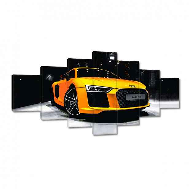 Obrazy 210x100 Žluté Audi Audica R8