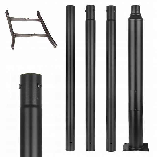 Osvětlovací sloupek Ø76 mm 20x20 cm silniční stožár 4M Pouliční Lampa Revize