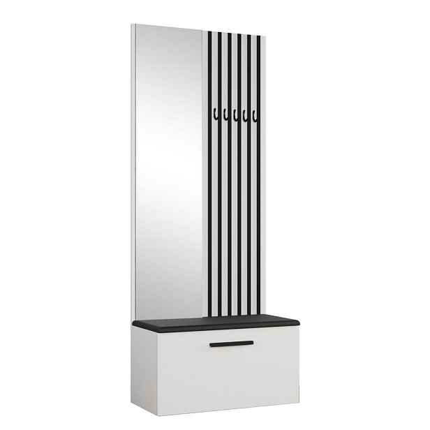 MASSENO MODERNÍ PŘEDSÍŇOVÁ SESTAVA MODULO, 80,6/204/40 cm, bílá