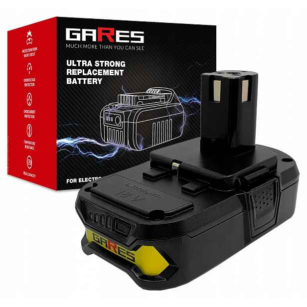 Akumulátor Gares pro Ryobi R18AD RB1840X R18ST R18CK2 18V 2,5Ah