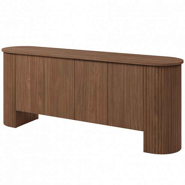 Beautysofa KOMODA Carlo s 1 dvířky a 3 zásuvkami, Push-To-Open, 200 cm, ořech