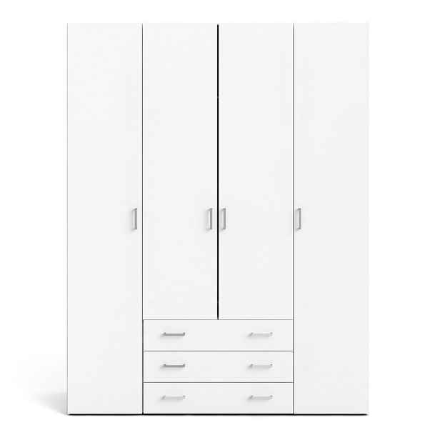Bílá šatní skříň 154x200 cm Space – Tvilum