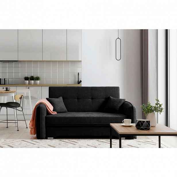 MID.YOU ROZKLÁDACÍ POHOVKA, textil, černá