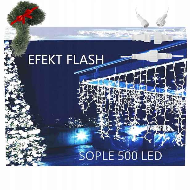 Rampouchy Pevné Flash 500 Led Vánoční Osvětlení Venkovní Světla 20 m
