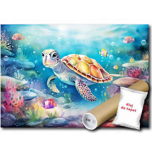 Fototapeta Flizelina Želva Voda Moře Oceán Ryby Rybičky Příroda 208x146