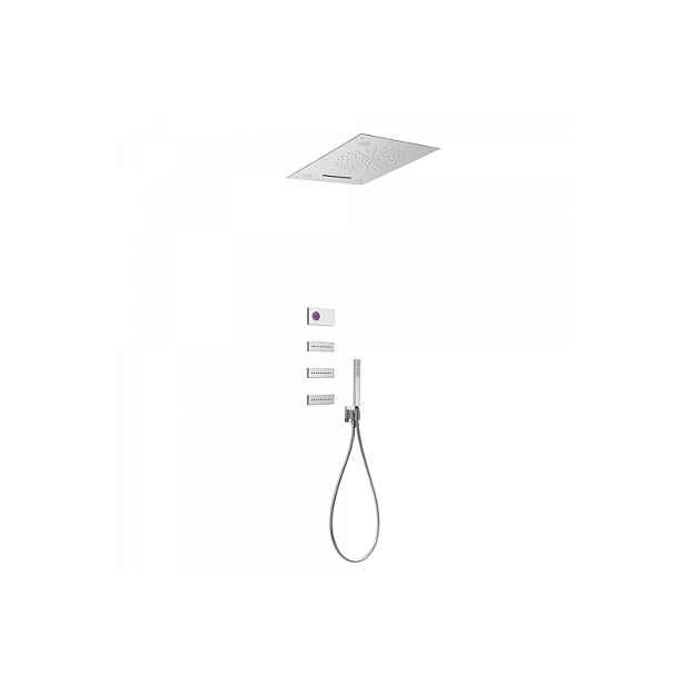 Tres 09286402 Termostatický podomítkový elektronický sprchový set SHOWER TECHNOLOGY CHROMOTHERAPY - lesklý chrom