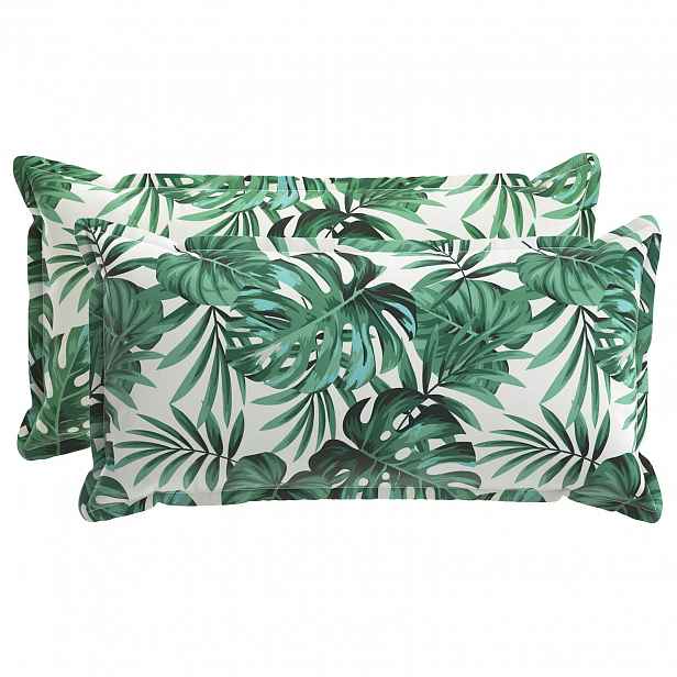 vidaXL Povlak na polštář 2 ks HOUTEN Vzor listů 40 x 80 cm Polyester