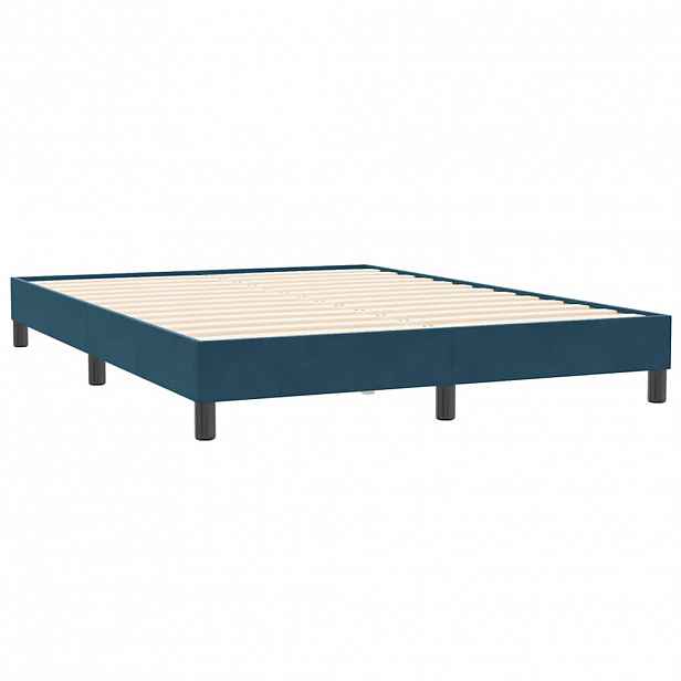 vidaXL Rám postele bez matrace tmavě modrý 160x210 cm samet