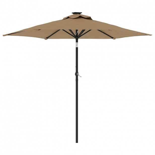 vidaXL Zahradní slunečník s ocelovou tyčí taupe 225 x 225 x 212 cm