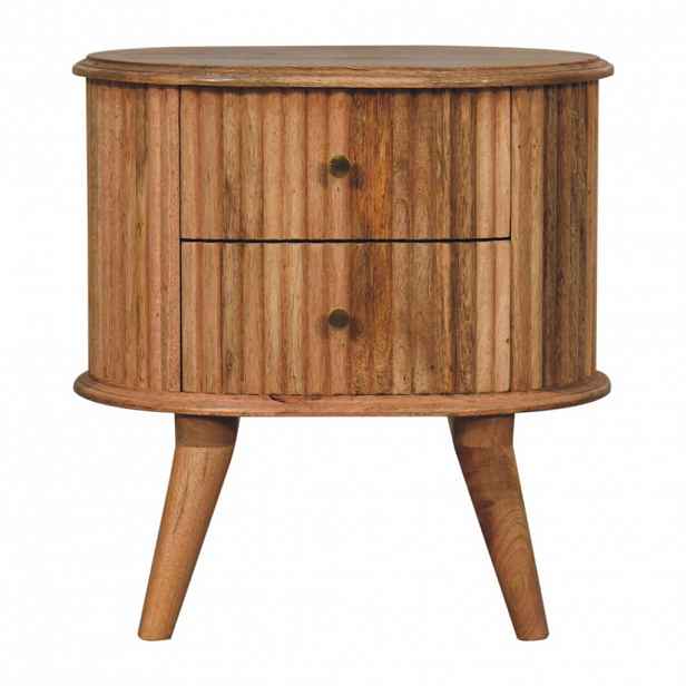 Artisan Furniture KONSOLOVÝ STOLEK v kaštanovém provedení z masivního dřeva, 1 zásuvka, severské nohy