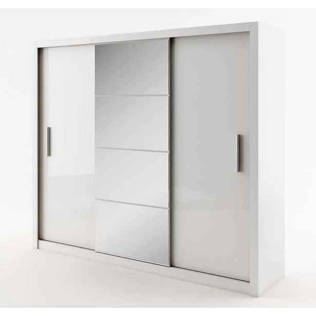 Casarredo Šatní skříň IDEA 01 bílá zrcadlo 250 cm