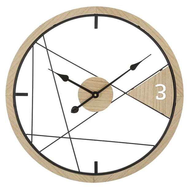 Mauro Ferretti Nástěnné hodiny Geometric 60 cm hnědé/černé