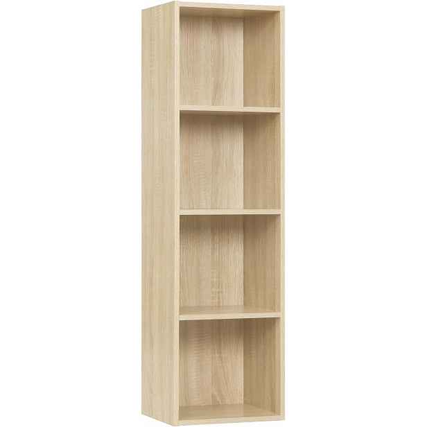 Regál na knihy Sloupek 4-úrovňový Woltu 30 cm x 106 cm x 24 cm dub světlý
