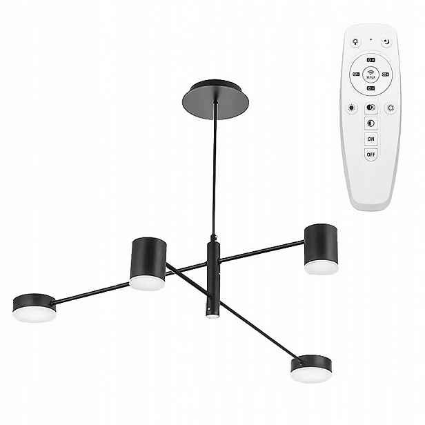 Stropní Svítidlo Moderní Černá 4-RAMENNÁ Led