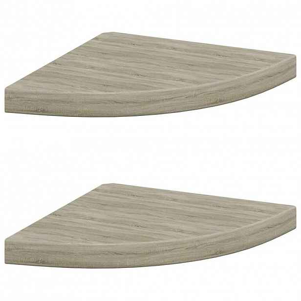 vidaXL Plovoucí rohové police 2 ks dubové 35 x 35 x 3,8 cm MDF