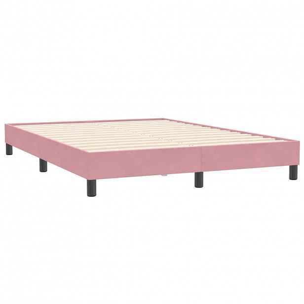 vidaXL Rám postele bez matrací růžová 160x210 cm samet