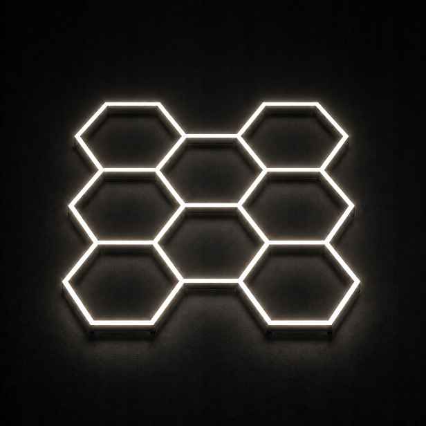 Bílý osvětlovací systém Hexagon 8 Led 245 W 229 x 237 cm