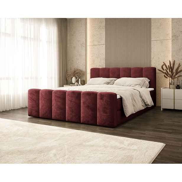 Čalouněná manželská postel 160x200 DADNIA - bordová